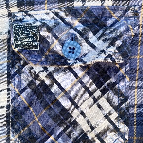 Urban Behavior Woman's Flannel Plaid Flap Chest Pockets Slim Fit Shirt Small - Picture 2 of 9